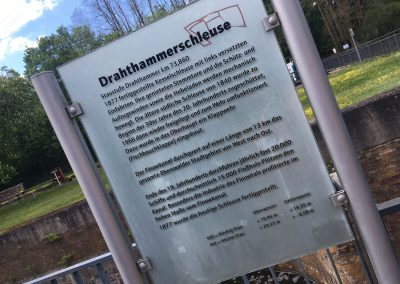 Schild der Drahthammerschleuse in Finowtal